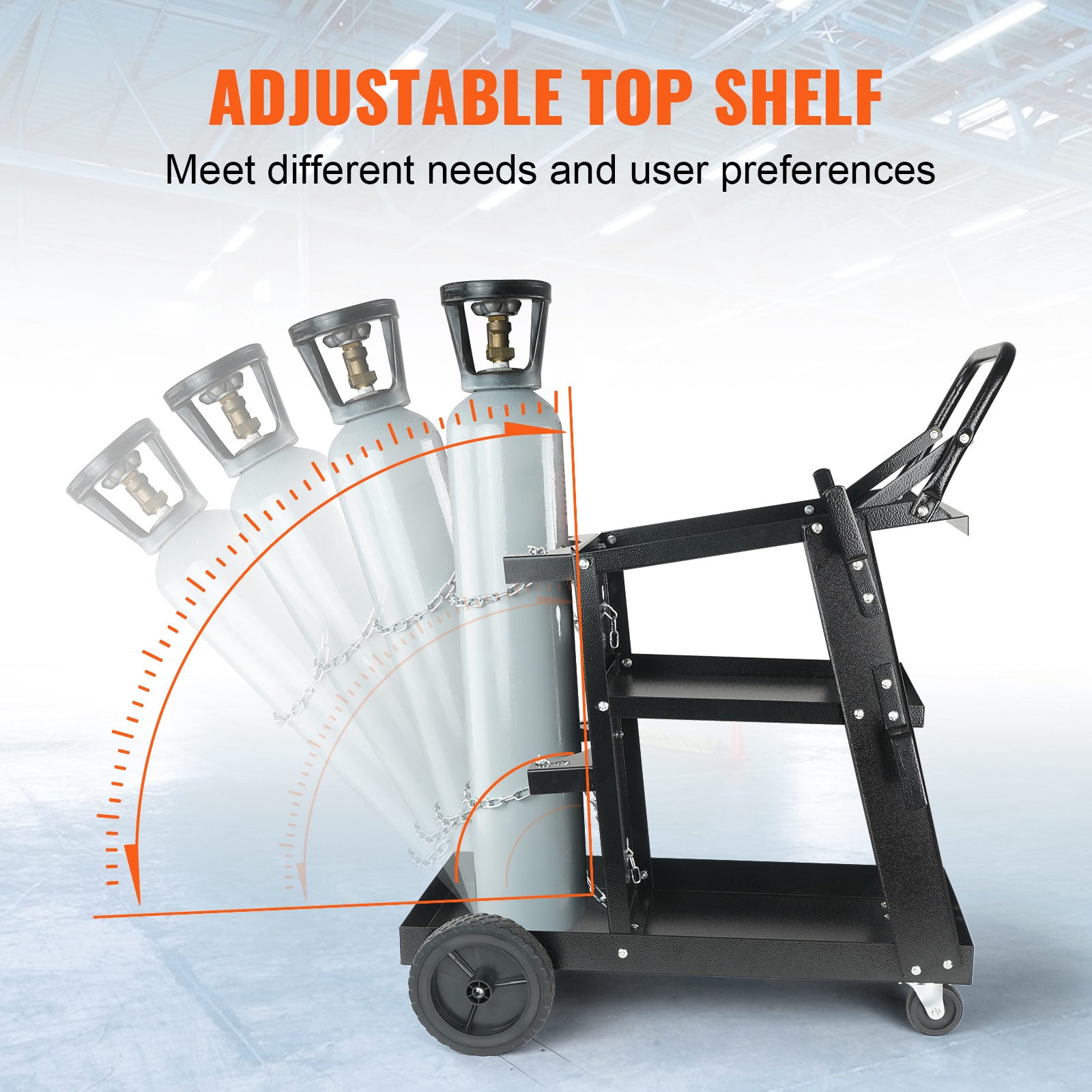 Heavy Duty Welding Cart With 3 Tiers And Swivel Wheels For Workshop_voghion.com